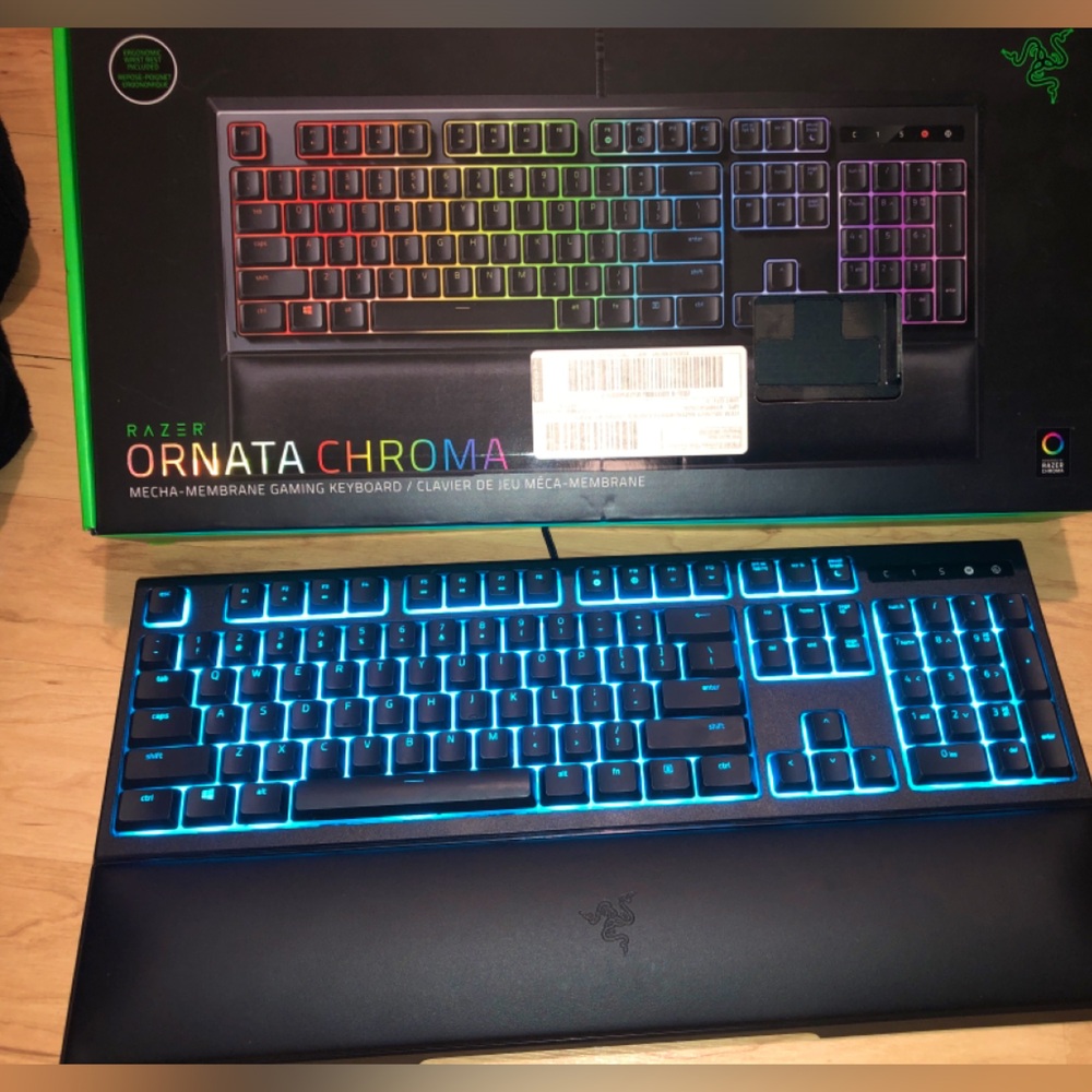 Razer Ornata Chroma Gaming Keyboard with RGB Lighting | Arm Wrist Pad Rest